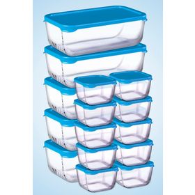 Paşabahçe Snowbox Mavi Kapaklı 15 Parça Saklama Kabı