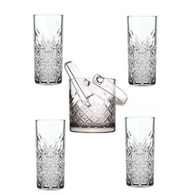 Paşabahçe Timeless Cam Buz Kovası Maşalı + Rakı Bardağı Seti