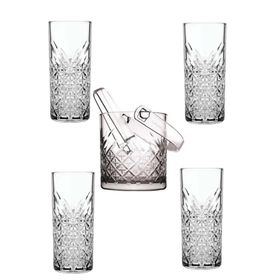 Paşabahçe Timeless Cam Buz Kovası Maşalı + Rakı Bardağı Seti