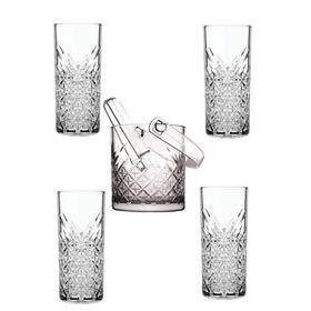 Paşabahçe Timeless Cam Buz Kovası Maşalı + Rakı Bardağı Seti