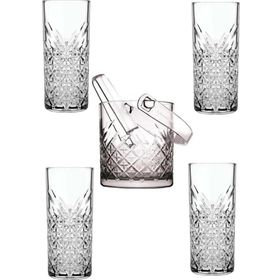 Paşabahçe Timeless Cam Buz Kovası Maşalı + Rakı Bardağı Seti