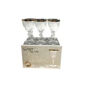 Paşabahçe Westglass W440113G Diamond Gold Kaplama Ayaklı Kahve Yanı Bardağı