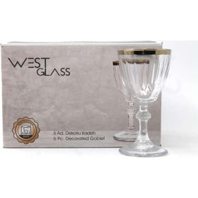 Paşabahçe Westglass W440113G Diamond Gold Kaplama Ayaklı Kahve Yanı Bardağı