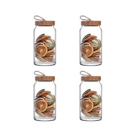 Paşabahçe Woody Bamboo 1130 cc 4 Adet Kapaklı Kavanoz