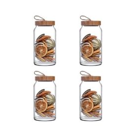 Paşabahçe Woody Bamboo 1130 cc 4 Adet Kapaklı Kavanoz