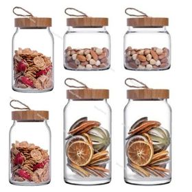 Paşabahçe Woody Bamboo 6 Adet 12 Parça Kapaklı Kavanoz Takımı