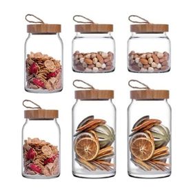 Paşabahçe Woody Bamboo 6 Adet 12 Parça Kapaklı Kavanoz Takımı