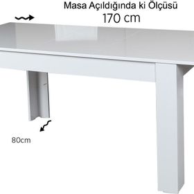 Pasific Home Oblo Beyaz Yemek Masası