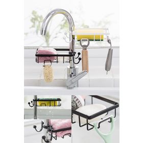 Paslanmaz Çelik Mutfak Banyo Musluğuna Sabitlenebilir Sabunluk