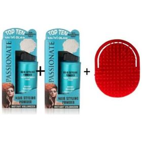Passionate Şekillendirici Hacim Veren 2x20 gr Mavi Saç Pudrası ve Enginar Yıkama Tarağı