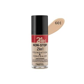 Pastel 24H Non-Stop 2 in 1 601 Cool Fondöten ve Kapatıcı
