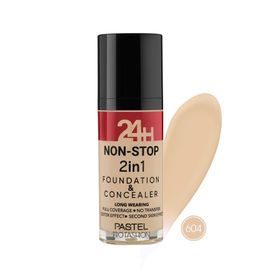 Pastel 24H Non-Stop 2 in 1 604 Vanilla Fondöten ve Kapatıcı