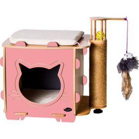 Pati Homes Pembe Ada Tırmalamalı Kedi Evi
