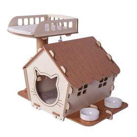 Pati Homes Pro 3'1 Arada Yataklı Bej Kedi Evi