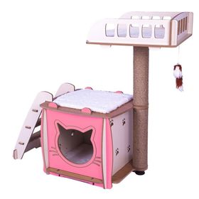 Pati Homes Pro Pembe Kedi Evi XL Yataklı Kedi Tırmalaması