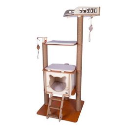Pati Homes Vip Dubleks Bej Katlı Kedi Evi