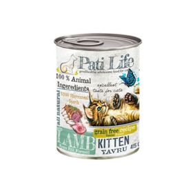Pati Life 12'li 405 gr Yavru Kuzu Etli Mama 12 Adet Yaş Konserve Kedi Maması