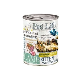 Pati Life 12'li 405 gr Yavru Kuzu Etli Mama 12 Adet Yaş Konserve Kedi Maması