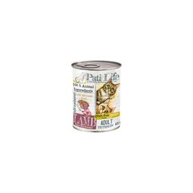 Pati Life Kuzu Etli Tahılsız 24x415 gr Yetişkin Konserve Kedi Maması