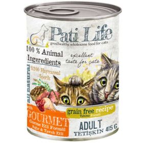 Pati Life Tavuklu ve Sığır Etli Tahılsız 24x415 gr Yetişkin Konserve Kedi Maması