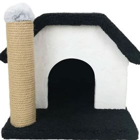 Patiderm Ekonomik Siyah Kedi Evi Ve Tırmalama Sütunu