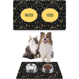 PatiPeti 50 x 35 cm Sarı Siyah Kedi Köpek Mama Altlığı Mama Paspası