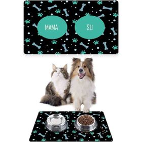 PatiPeti 50 x 35 cm Siyah Kemil Pati Köpekler Kedi Köpek Mama Altlığı Mama Paspası