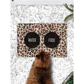 PatiPeti Leopard Kedi Köpek Eğitim Mama Paspası ve Beslenme Altlığı