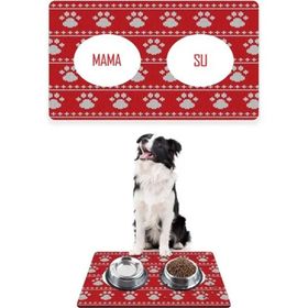 PatiPeti Noel Örme Baskılı 50x35 cm Köpek Mama ve Eğitim Paspası