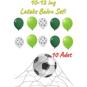 Patladı Gitti 10-12 inç Futbol Topu Açık ve Koyu Yeşil 10 Adet Balon