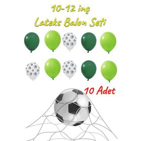 Patladı Gitti 10-12 inç Futbol Topu Açık ve Koyu Yeşil 10 Adet Balon