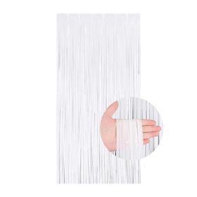 Patladı Gitti 100x200 cm Beyaz Metalize Arka Fon Kapı Perdesi