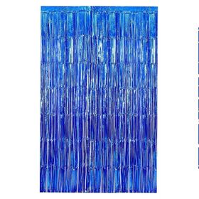Patladı Gitti 100x200 cm Mavi Metalize Arka Fon Kapı Perdesi