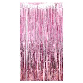 Patladı Gitti 100x200 cm Pembe Metalize Arka Fon Kapı Perdesi