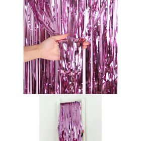 Patladı Gitti 100x200 cm Pembe Metalize Arka Fon Kapı Perdesi