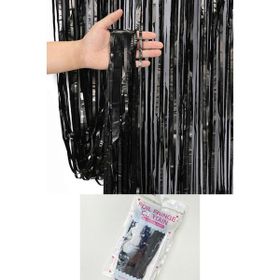 Patladı Gitti 100x200 cm Siyah Metalize Arka Fon Kapı Perdesi