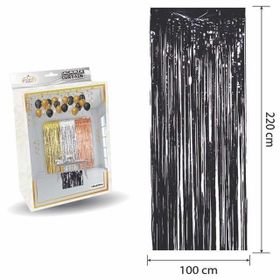 Patladı Gitti 100x200 cm Siyah Metalize Arka Fon Kapı Perdesi