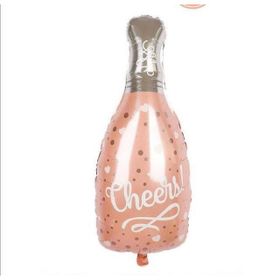 Patladı Gitti 100x48 cm Cheers Yazılı Büyük Boy Şampanya Şişesi Bride To Be Bekarlığa Veda Folyo Balon
