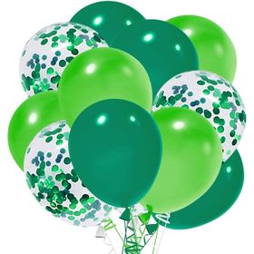 Patladı Gitti 12-10 inç Koyu ve Açık Yeşil Konfetili 10 Adet Balon