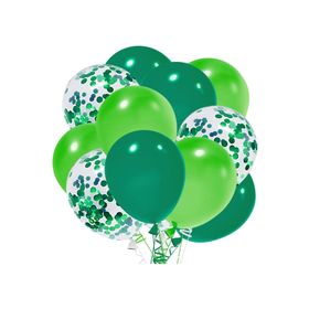 Patladı Gitti 12-10 inç Koyu ve Açık Yeşil Konfetili 10 Adet Balon