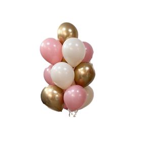 Patladı Gitti 12 inç Krom Gold Deniz Kumu Pembe 10 Adet Balon