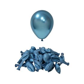 Patladı Gitti 12 inç Krom Mavi 10 Adet Balon
