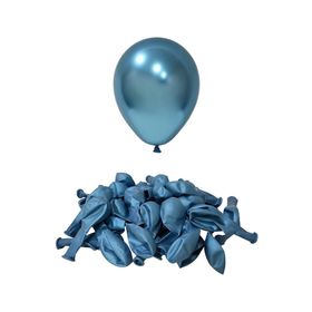 Patladı Gitti 12 inç Krom Mavi 10 Adet Balon