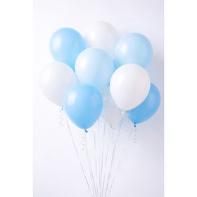 Patladı Gitti 12 inç Mavi Beyaz 10 Adet Balon