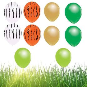 Patladı Gitti 12 inç Safari Konsept Karışık 10 Adet Balon