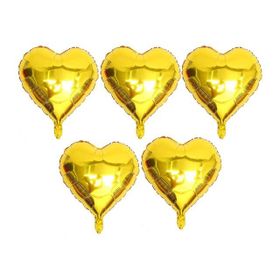 Patladı Gitti 15 inç 38 cm 5'li Gold Kalp Folyo Balon