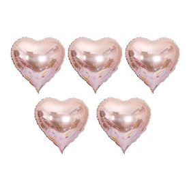 Patladı Gitti 15 inç 38 cm 5'li Rose Gold Kalp Folyo Balon