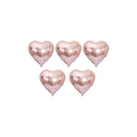 Patladı Gitti 15 inç 38 cm 5'li Rose Gold Kalp Folyo Balon