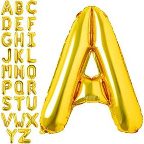Patladı Gitti 16 inç 36 cm A Harf Gold Folyo Balon