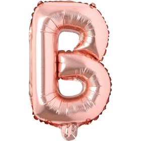 Patladı Gitti 16 inç 36 cm B Harf Rose Gold Folyo Balon